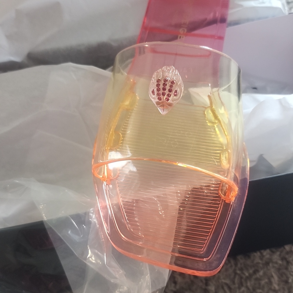 Iridescent Pink Jelly Slide Sandals Madison Kurtgeiger New With The Box - Picture 9 of 13
